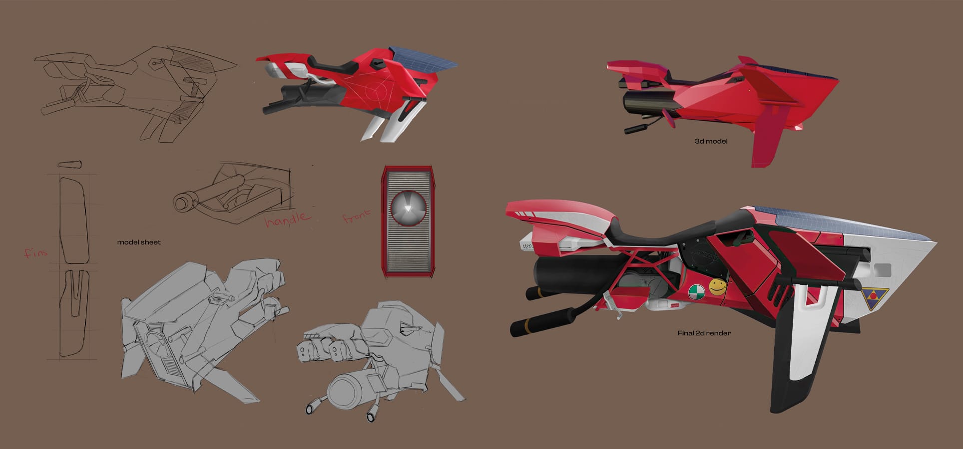 Model Sheet for making the 3D model, which I then painted over.