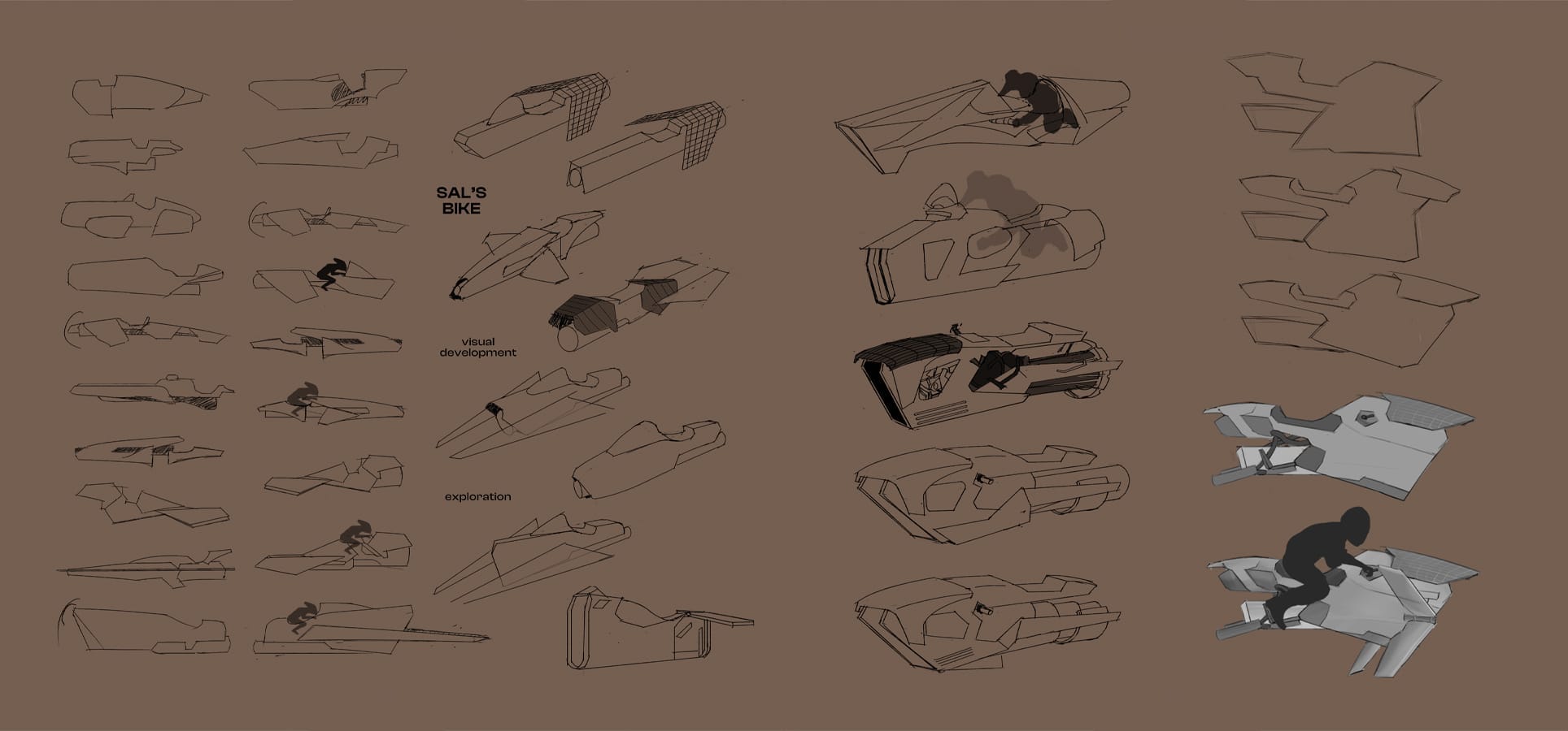 Shape design exploration for Sal's bike.